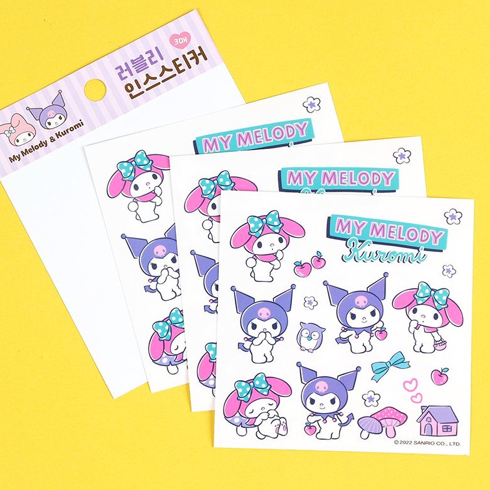 My Melody x Kuromi Sticker Sheets Set : Lovely – Hello Discount Store