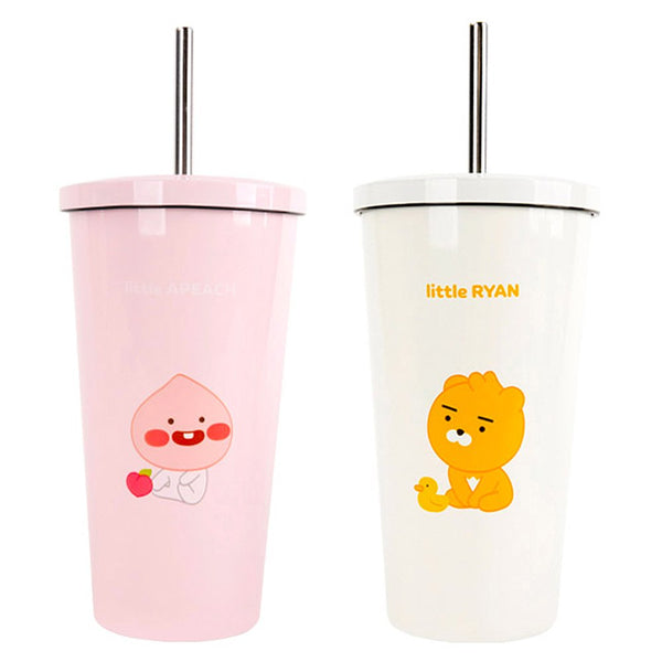 little FRIENDS Stainless Steel Tumbler with Lid & Straw