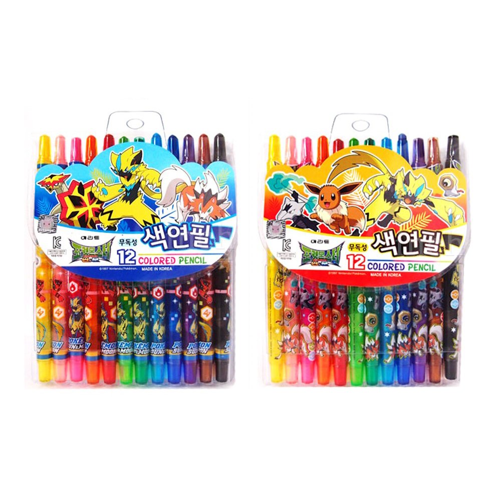 Pokémon : Lot de 12 crayons couleurs