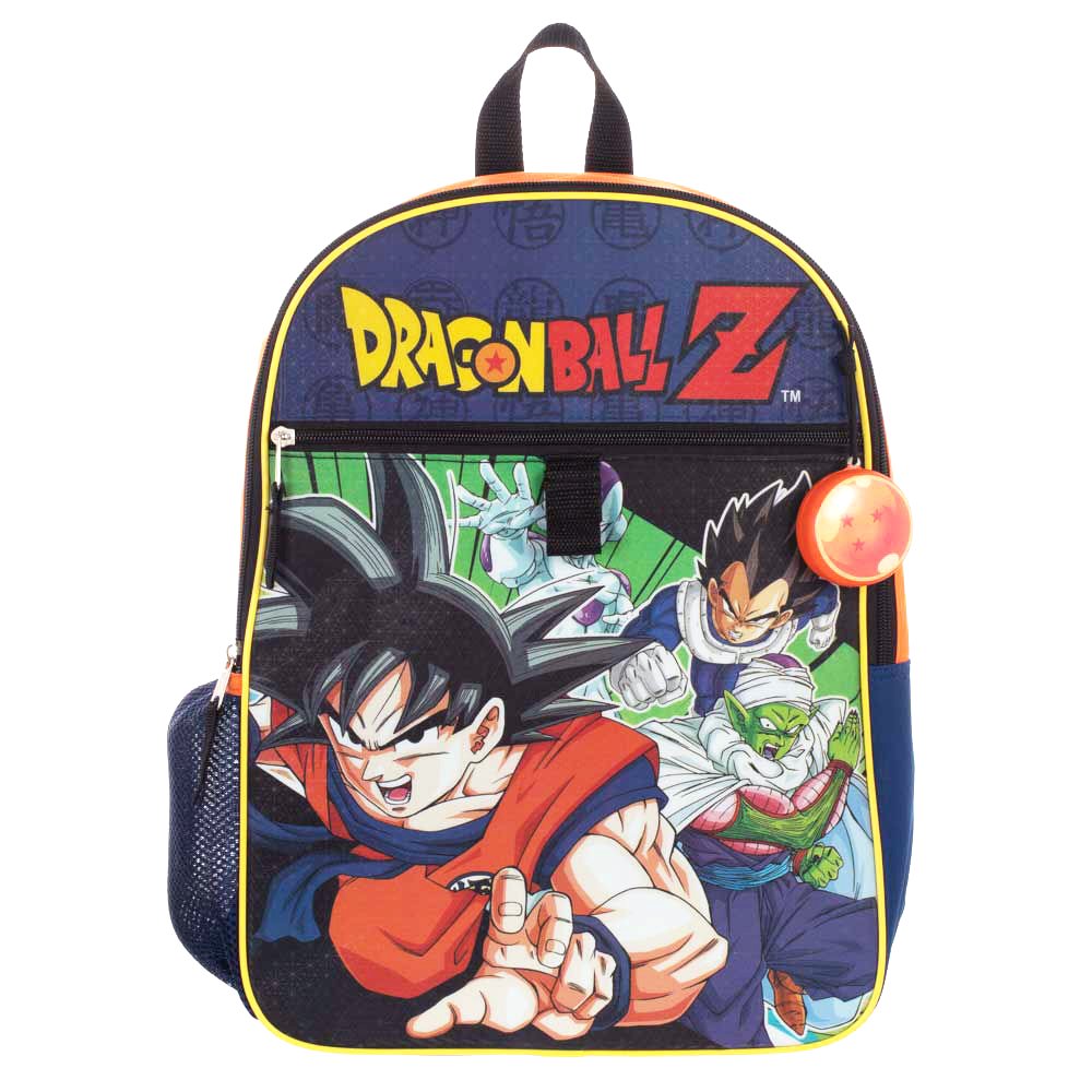 Dragon Ball Z 5-Piece Set: 17 Backpack, Lunchbox, Utility Case, Molded Rubber ID Holder, and Carabiner