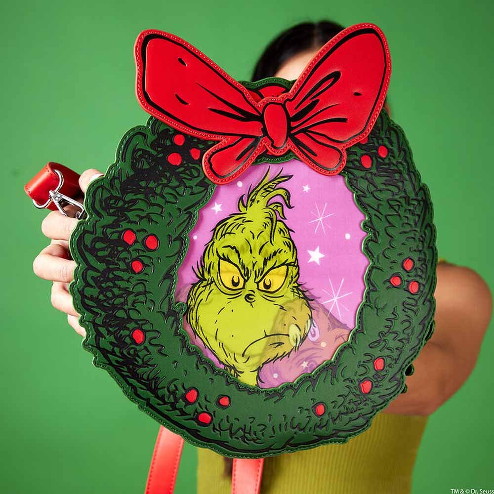 Loungefly Dr. Seuss How the Grinch Stole Christmas Grinch & Max Figural  Mini Backpack