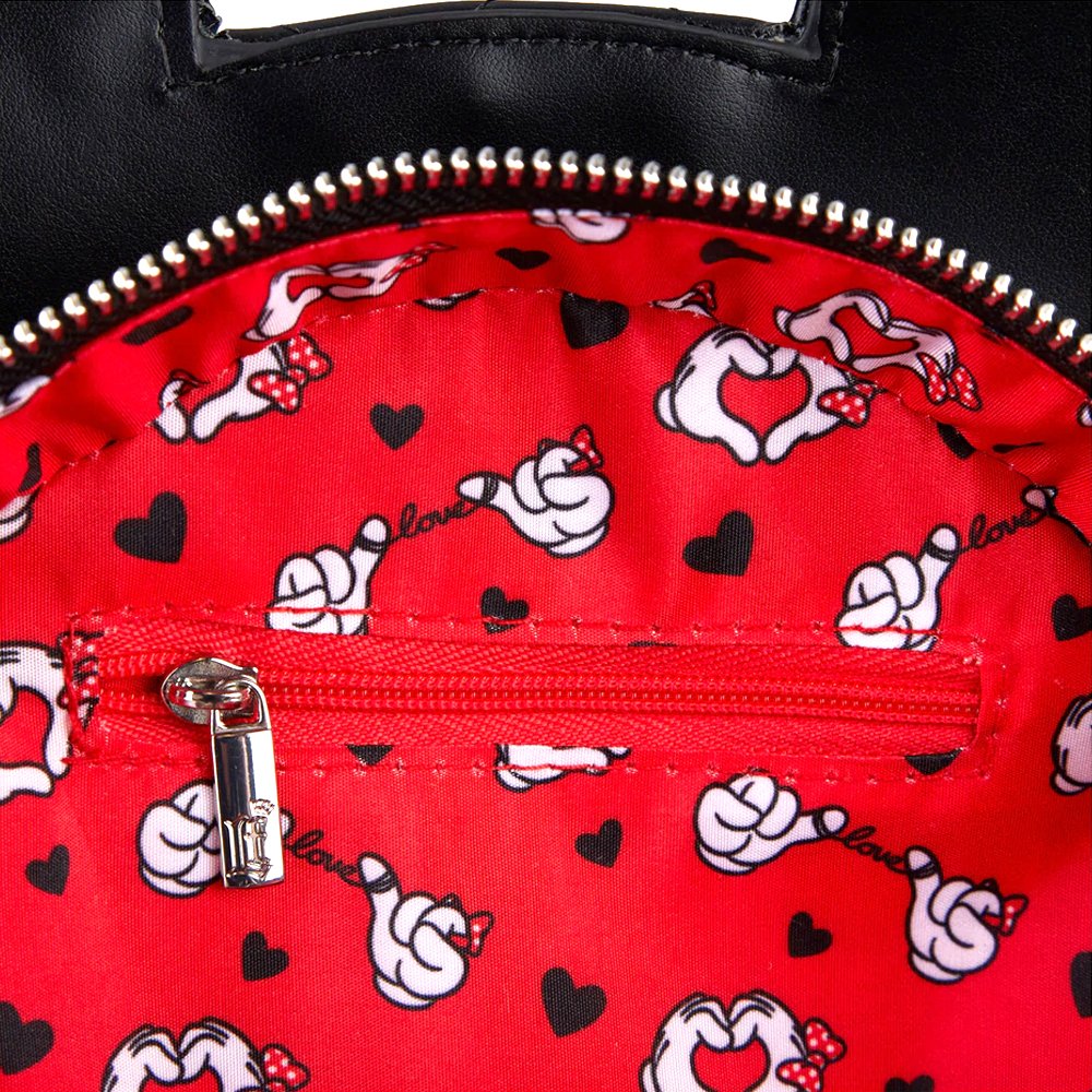 Disney Minnie Loves Mickey Mouse Loungefly Embossed Tote With Bag Red