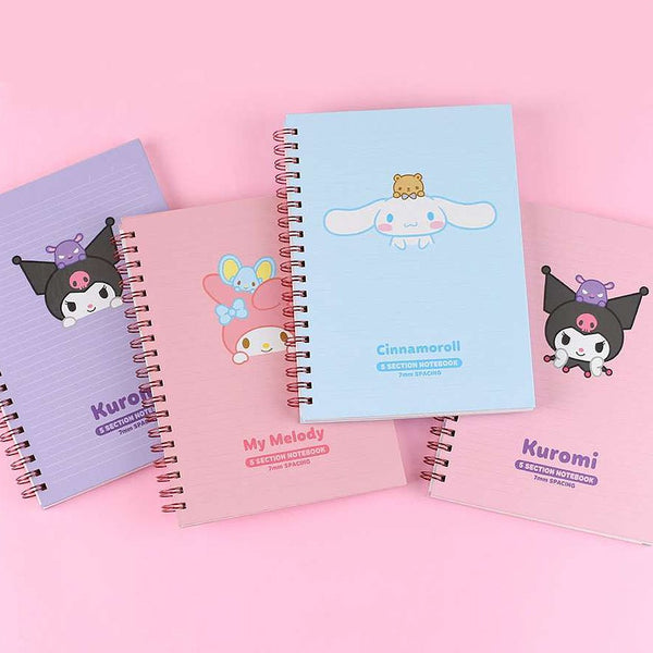 Sanrio Characters 5 Section Notebook