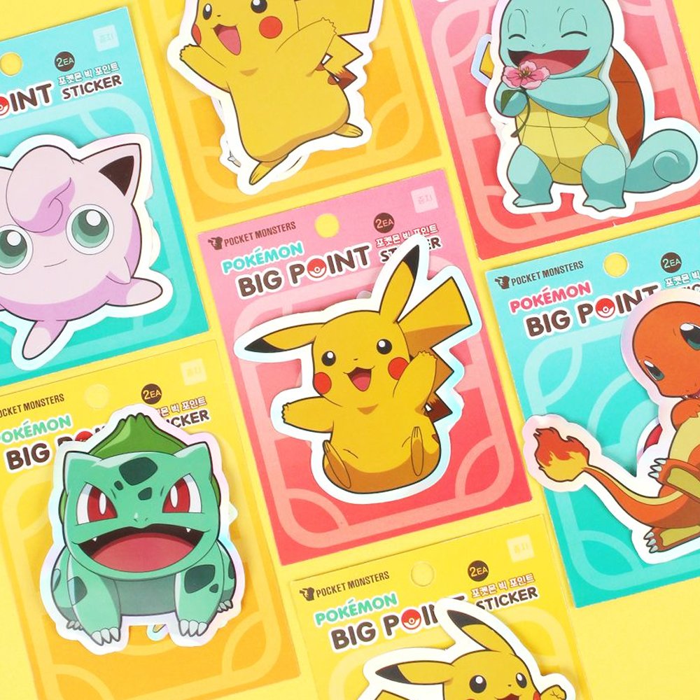 Pokemon Big Point Holographic Deco Sticker Set