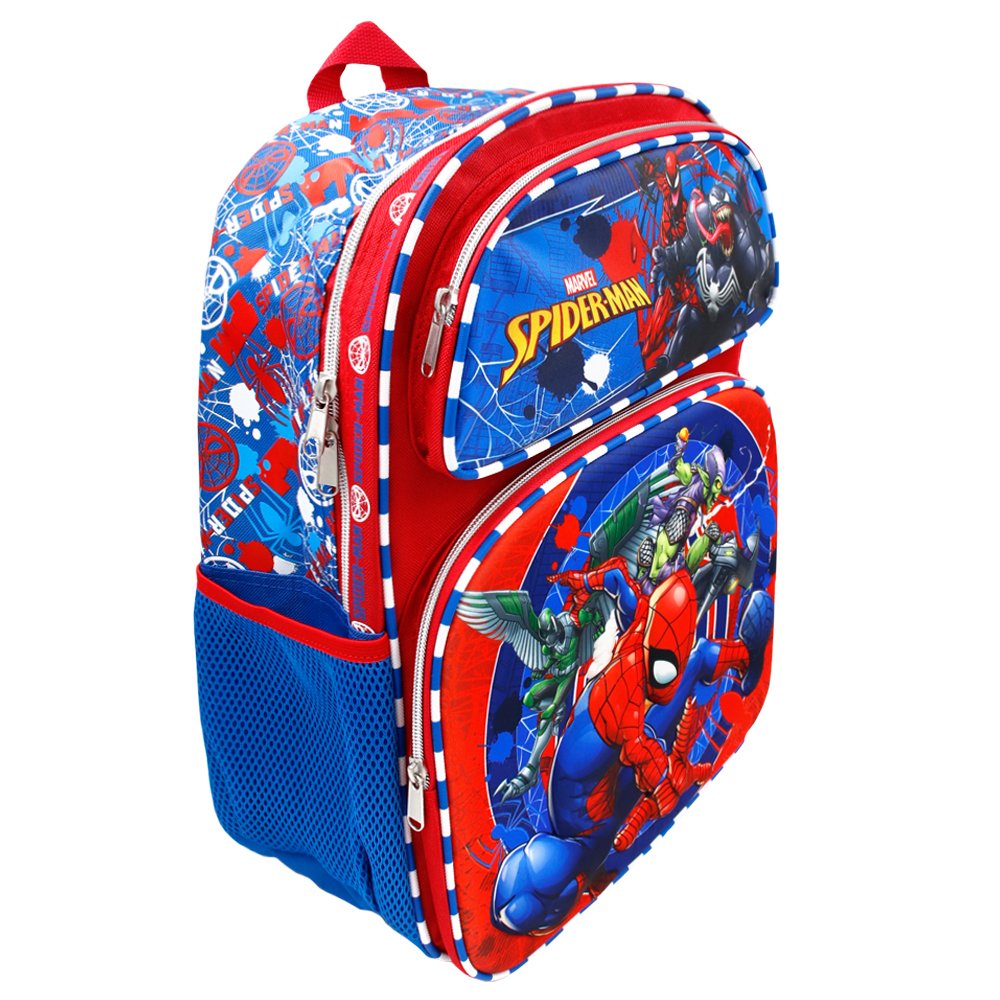  Marvel Shop Spiderman Lunch Bag For Boys, Kids Bundle ~  Spiderman Lunch Box And Cars Water Bottle Set For Spiderman School Supplies  With Spiderman Stickers And More (Superhero School Lunch) 