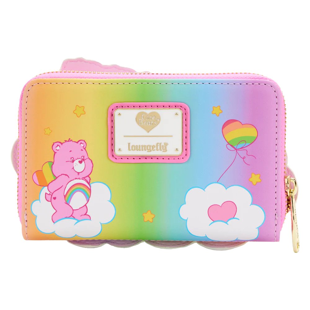 Loungefly Care Bears Heart Cloud Party Crossbody Bag with Rainbow