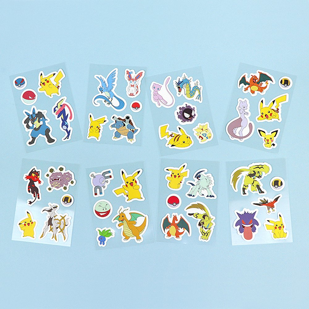 [4-in-1] Pokemon Mini Sticker Set Type A