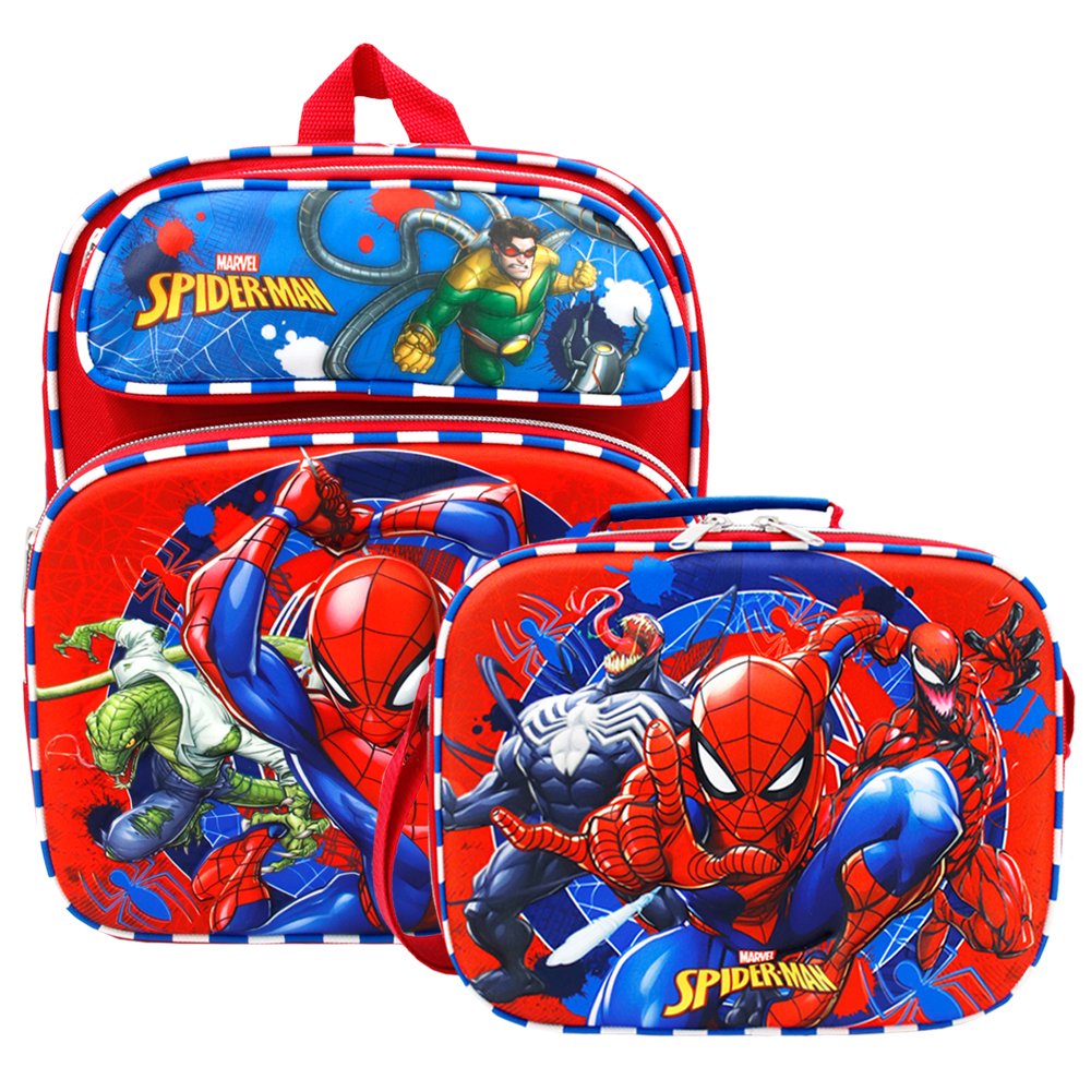 Marvel Spiderman 16 Backpack with Lunch Bag and Water Bottle 