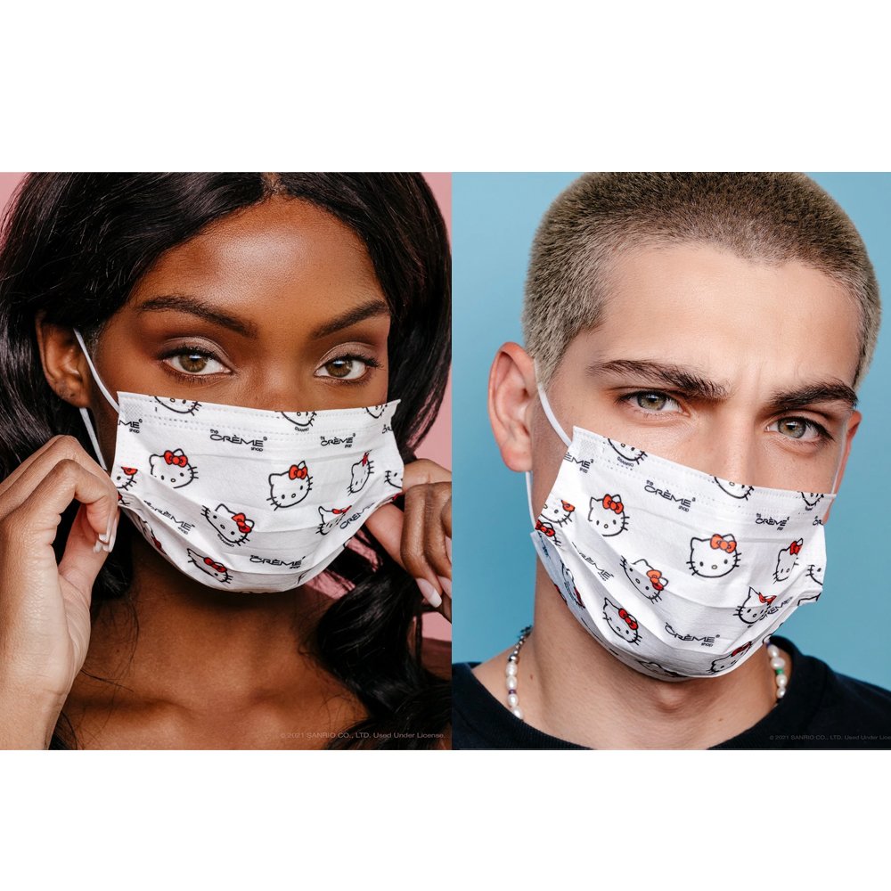 Hello Kitty Disposable Protective Face Mask W/ Pouch : White
