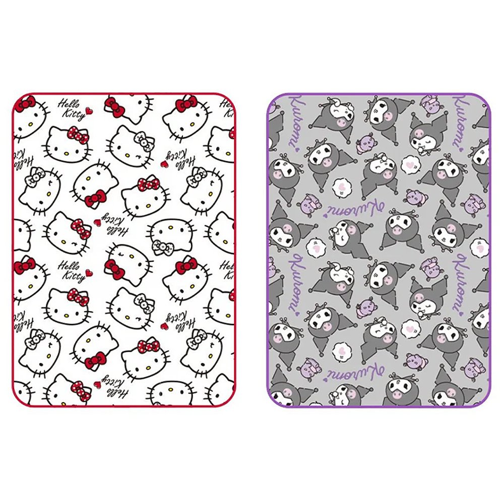 Sanrio Characters Hello Kitty Kuromi Face Pattern 55" Soft Throw Blanket