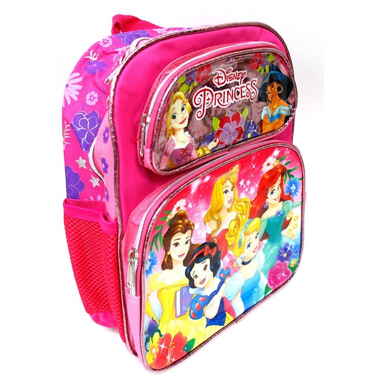  Disney Princess Backpack with Lunch Box Set - Disney Princess  Backpack for Girls Bundle with Lunch Bag, Water Bottle, Stickers, More
