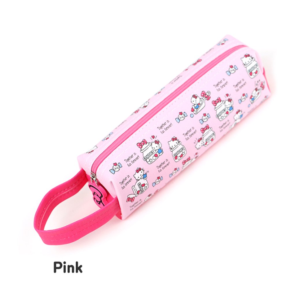 Kashi City Hello Kitty Rectangular Pencil Pouch with Handle Pink