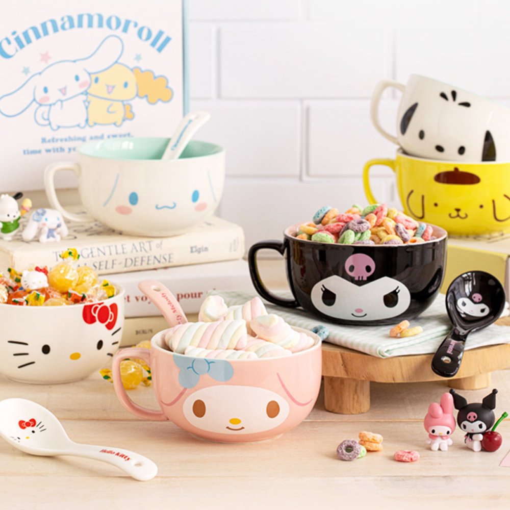 Sanrio Characters Cereal Bowl & Spoon Set