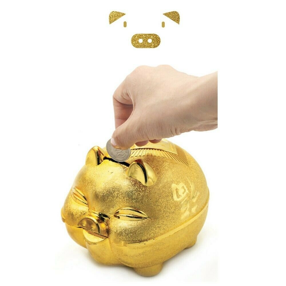 15 Gold Pig Lucky Porcelain Fortune Pig Money Box Piggy Bank