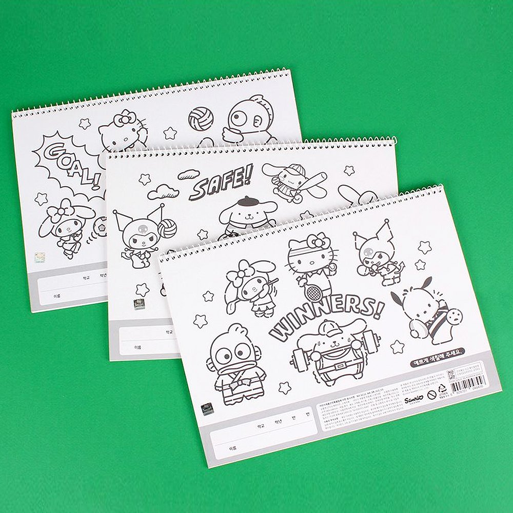 Random] Sanrio Kuromi 10 Blank Spiral Notebook Sketchbook Drawing Pad  (1PC)