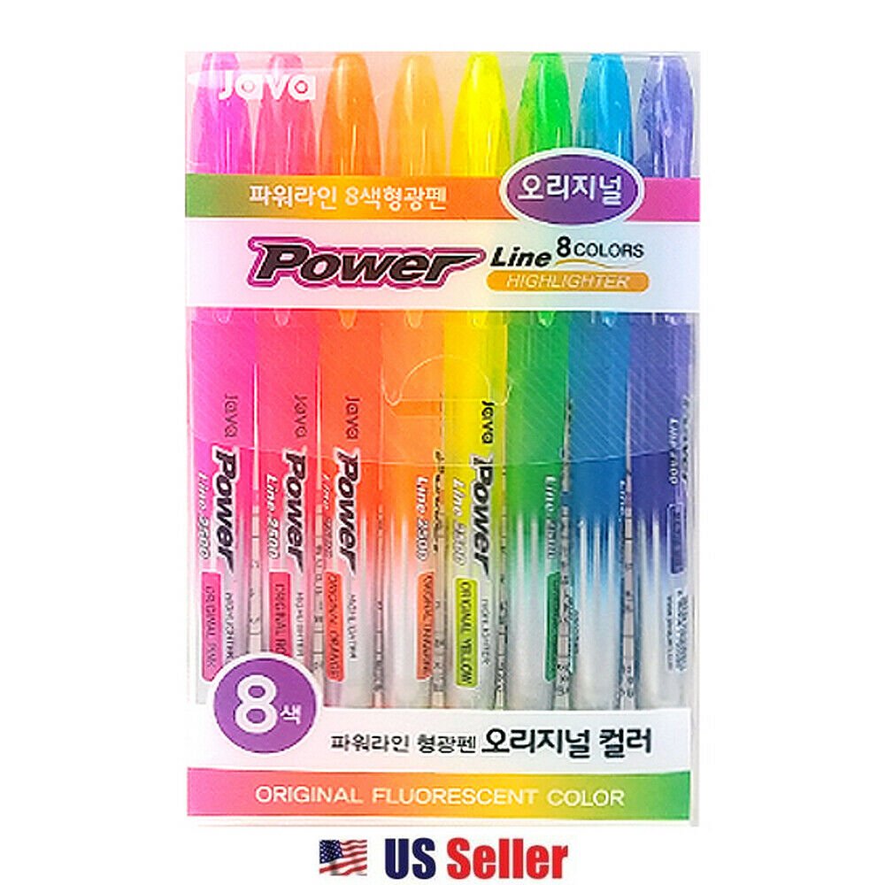 Java Power Line Highlighter Pen 8 Color Set Hello Discount Store