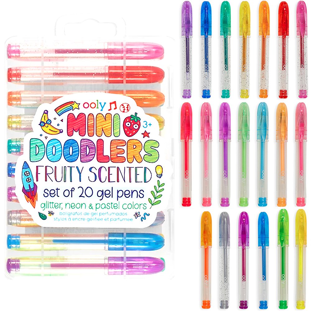 Ooly Scented Mini Doodlers Gel Set of 20 Pens - 20 Mini Glitter, Neon and  Pastel Scented Gel Pens for Kids, Adults, Art Supplies, Stationary Supplies
