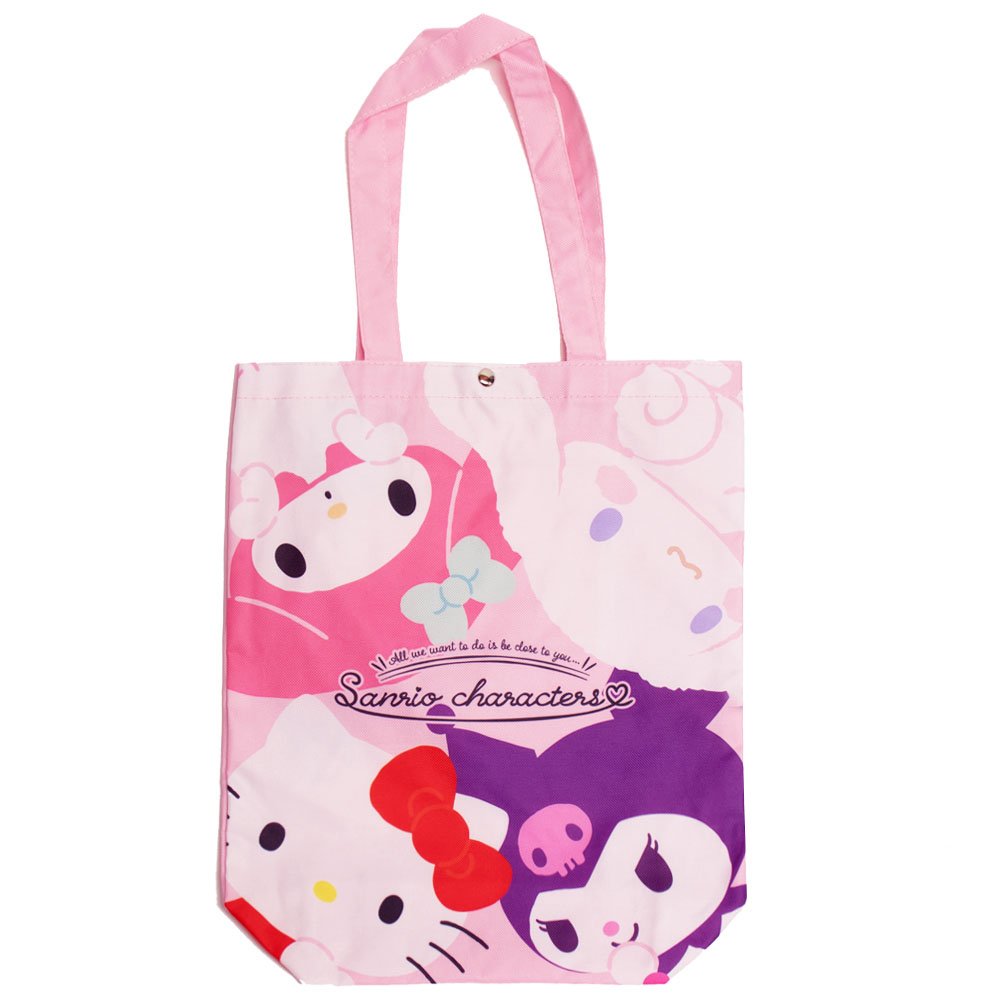 Hello Kitty Canvas Tote Bag W/ Zipper Sanrio Miniso Kawaii Reusable Bag