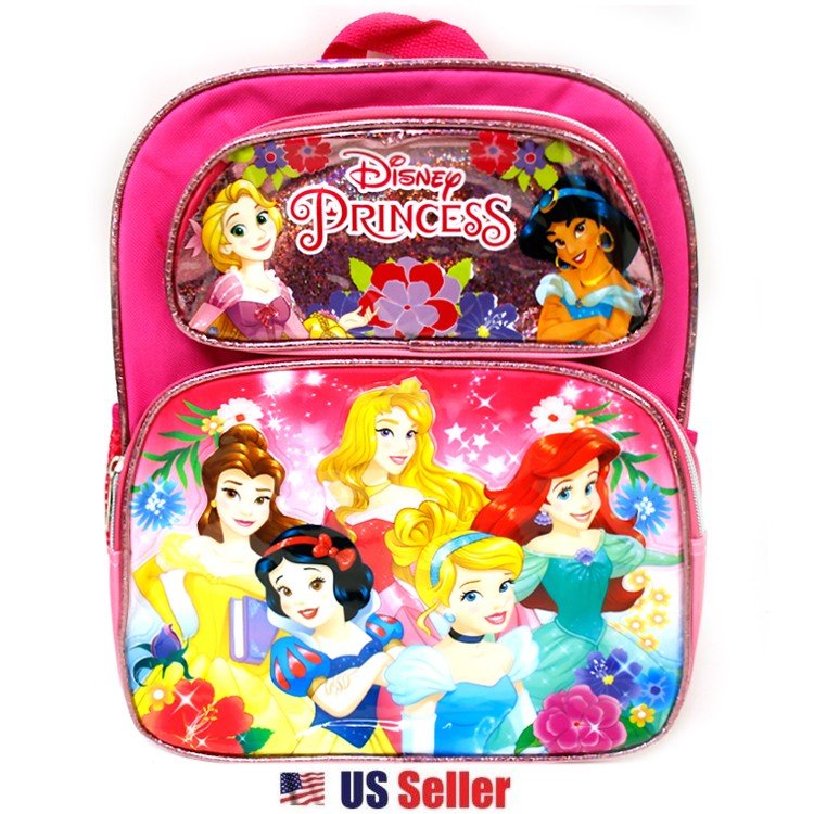 Disney Kids Backpack and Lunchbag Set Pink Princesses